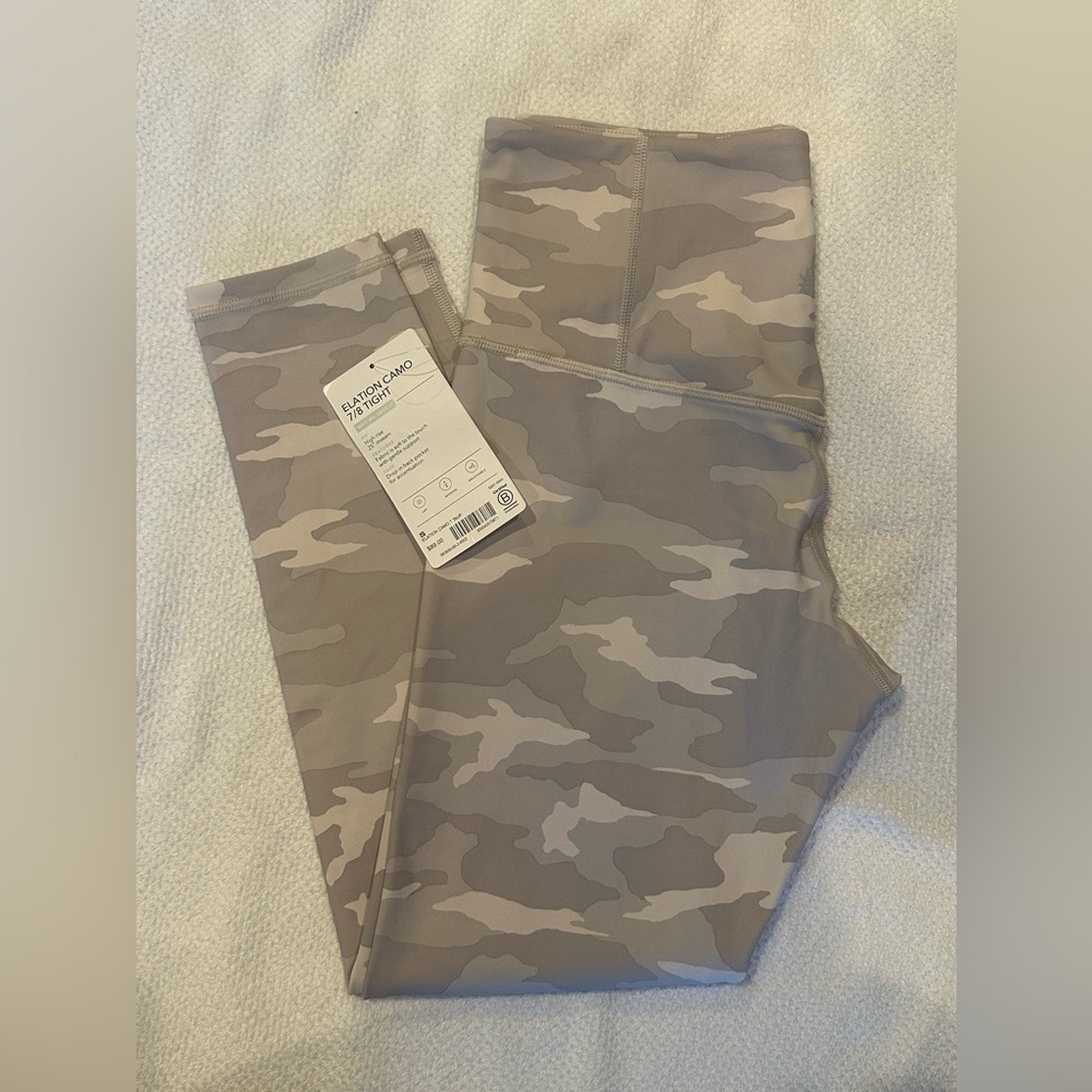 Athleta White/Grey Elation Tights, sz small, new with tags